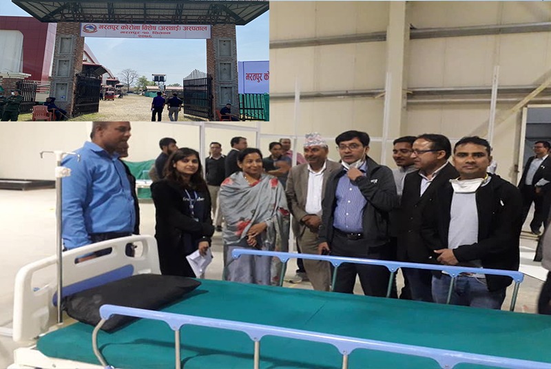 भरतपुर महानगरले ७२ घण्टामा बनायो ७० बेडको ‘कोरोना विशेष अस्पताल’