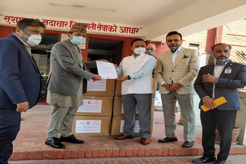 नर्भिक अस्पतालले ६० लाख बराबरको मेडिकल सामग्री स्वास्थ्य मन्त्रालयलाई दियो