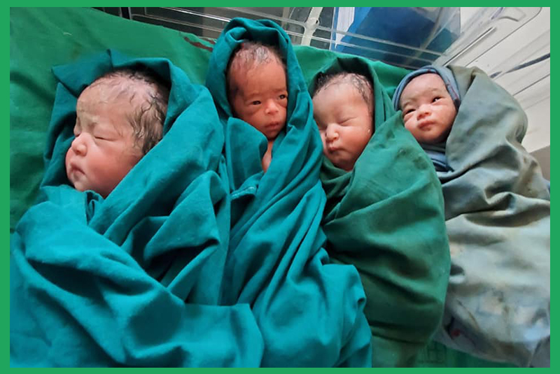 परोपकार प्रसुति गृहमा २८ वर्षीया महिलाले एकै पटकमा जन्माइन् ५ शिशु
