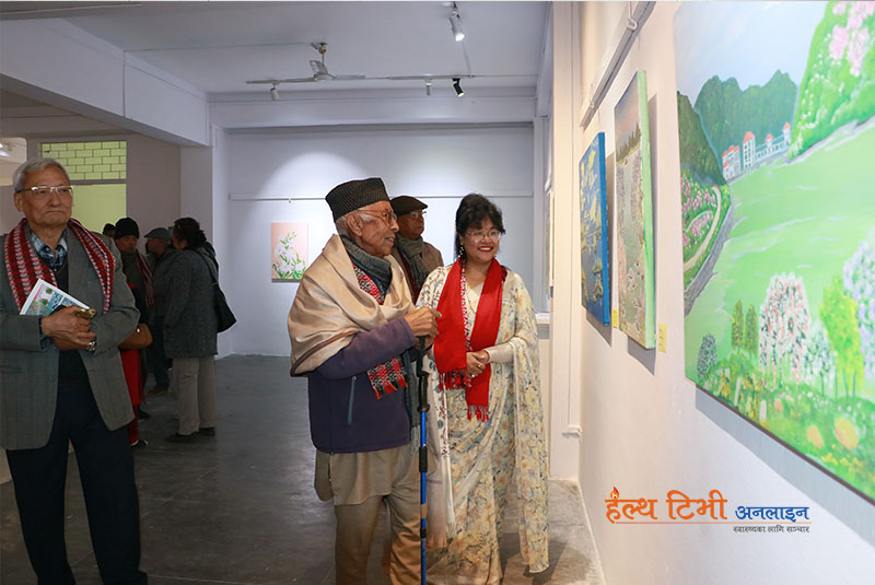 प्राडा श्रेष्ठको एकल चित्रकला प्रदर्शनी काठमाडौंमा (फोटोफिचर)