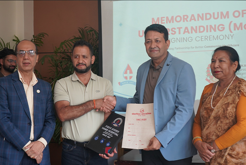 ह्याम्स अस्पताल र गोकर्णेश्वर नगरपालिकाबीच स्वास्थ्य सेवा सहकार्यमा सम्झौता